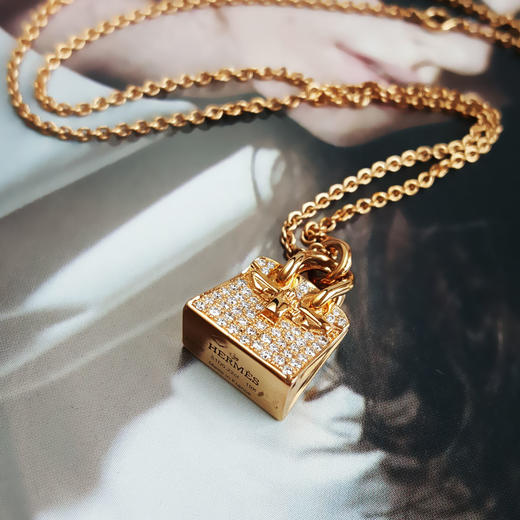 【闲置】Hermes爱马仕H109614B 00玫瑰金满钻Birkin项链 链长约40cm 女士 300126NJS46 商品图3