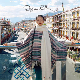 西藏手工氆氇羊绒斗篷  SJF98W715N