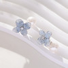 三彩2026新款蓝色花朵渐变仿水晶耳钉合成锆石养耳出游通勤耳饰 商品缩略图2