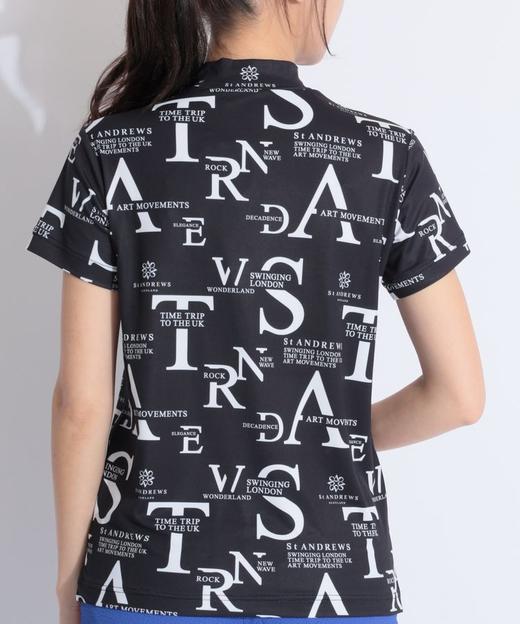 日本St ANDREWS高尔夫 女款 通体字母印花小高领光滑短袖 弹力速干 商品图2