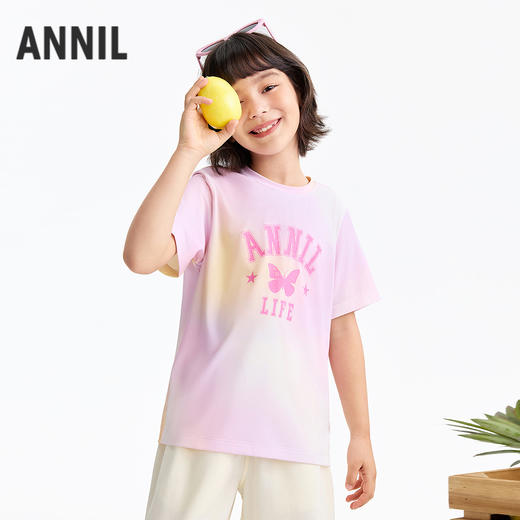 男女童圆领短袖针织衫夏季新款安奈儿童装EM621599 商品图1