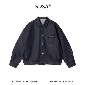 SDSA男装2026新款高贵轻奢韩版小众设计宽松翻领牛仔夹克外套百搭