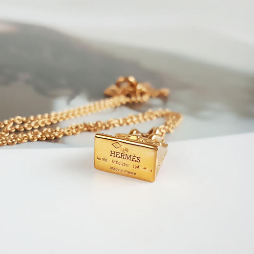 【闲置】Hermes爱马仕H109614B 00玫瑰金满钻Birkin项链 链长约40cm 女士 300126NJS46 商品图5