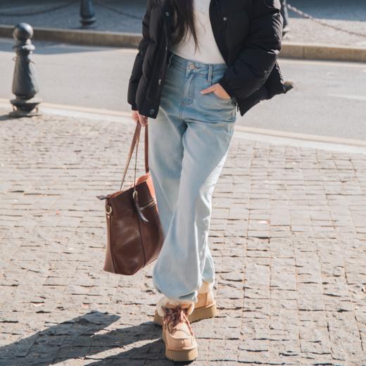 起程厚底泰迪羊毛雪地靴|牛反绒鞋面+厚实羊毛内里，4.5cm厚底 商品图3