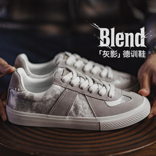 马登灰影德训鞋男春季新款复古扎染帆布板鞋平底休闲百搭阿甘鞋子 商品图0