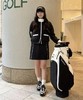 BEAMS GOLF 女款 斜纹黑白配色立领外套+抽绳短裙套装 弹力舒适防紫外线 商品缩略图0
