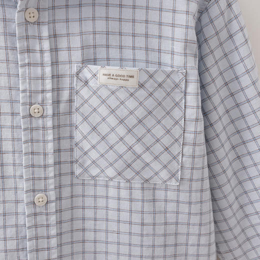 马克珍妮格纹画册男童透气汉麻衬衫2026年春装新款560278 商品图3