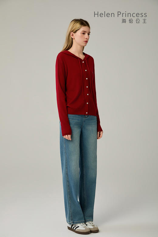 小马刺绣连帽纽扣开衫 商品图8