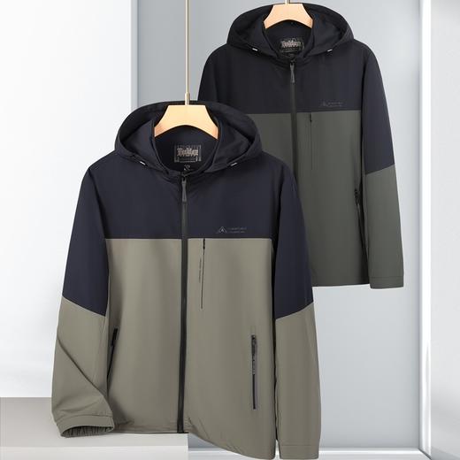【DSF】大依优型大码男装春秋休闲夹克可拆卸连帽商务运动拼色长袖外套 商品图4