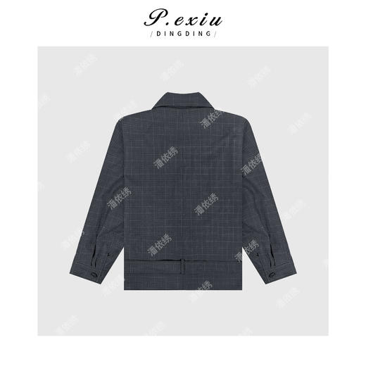 04-2潘依绣丁丁宠粉复古老钱风格纹气质系带长袖风衣外套Q48615 商品图1