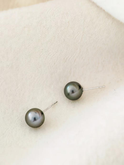 【新年优惠特价】大溪地珍珠耳针· 18k金镶嵌海水珍珠7-8mm 商品图5