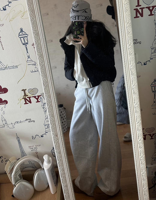 越南产Lu家Scuba系列女士加绒直筒阔腿裤020302 商品图6