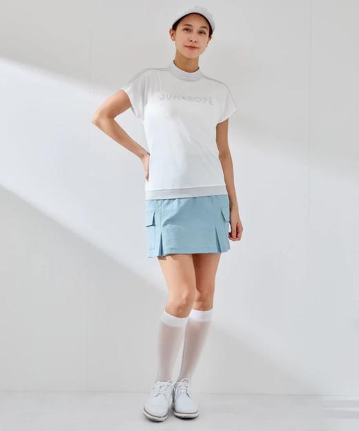Jun & Rope 高尔夫女士 下摆褶皱双侧口袋速干修身短裙亚麻混纺(有打底裤) 商品图7