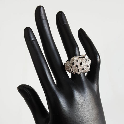 【天然正品】AU750白金经典时尚豹子头造型定制款群镶钻石戒指59号（皆取最大值）220126HS15 商品图7