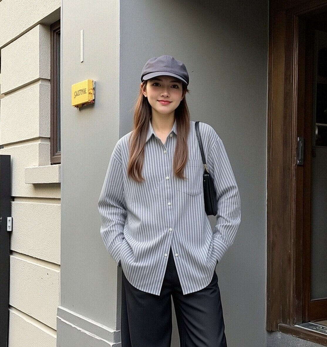 佐丹奴女装26年新款全棉牛津纺宽松衬衫05346010