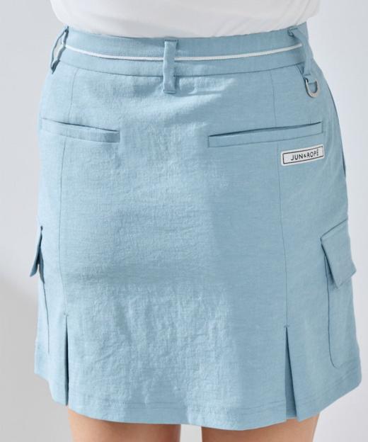 Jun & Rope 高尔夫女士 下摆褶皱双侧口袋速干修身短裙亚麻混纺(有打底裤) 商品图9