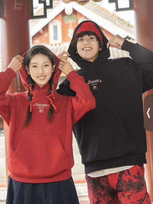 .26马年纪念款！三色！FL男女同款连帽卫衣海棠花马上生花情侣款卫衣 商品图0