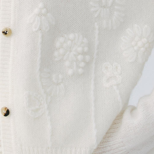 东黎 • 复苏的呼吸 淑气生花 丝绒女士手绣春日精致百搭圆领开衫 6053 商品图6