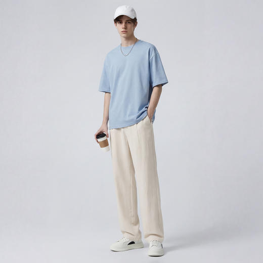 【瞬间凉感&抗起球&透气】圣得西26年春季直筒裤垂感高级感休闲裤 商品图4