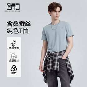 【固色&抗起球&含桑蚕丝】圣得西26年夏季男t恤高端品牌潮牌短袖