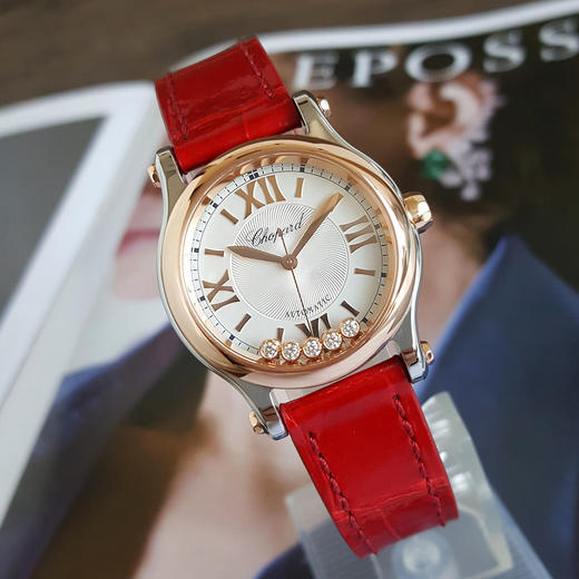 【95新】CHOPARD 萧邦278573-6013自动机械机芯30MM（女款）精钢/18K玫瑰金HAPPY SPORT系列170126TJ53 商品图1