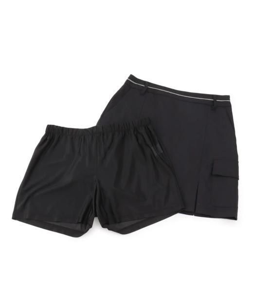 Jun & Rope 高尔夫女士 下摆褶皱双侧口袋速干修身短裙亚麻混纺(有打底裤) 商品图10