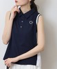 CECIL McBEE 高尔夫 女士 侧褶无袖短袖翻领Polo衫针织刺绣logo 商品缩略图0