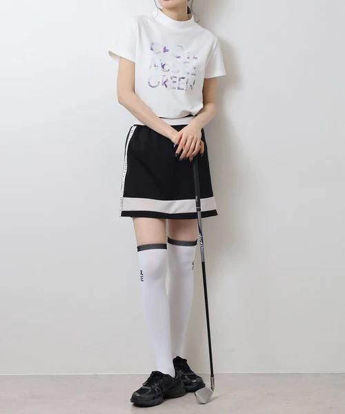 CECIL McBEE 高尔夫女士 夏季新款字母印花短袖小高领T恤 商品图3