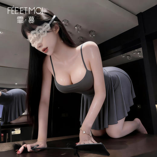 【霏慕】爽滑冰丝性感睡裙简约吊带裙6625 商品图1