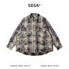 SDSA男装2026新款高贵轻奢美式复古扎染撞色格纹格子长袖衬衫百搭 商品缩略图0