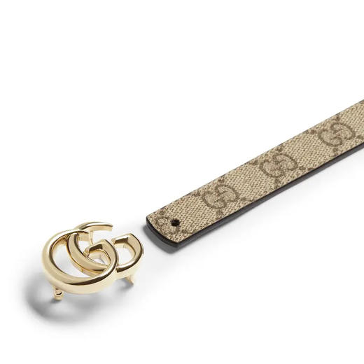 GUCCI 古驰 女士GG Marmont系列双面窄版腰带 米色 847132 FAFGJ 9778 商品图2