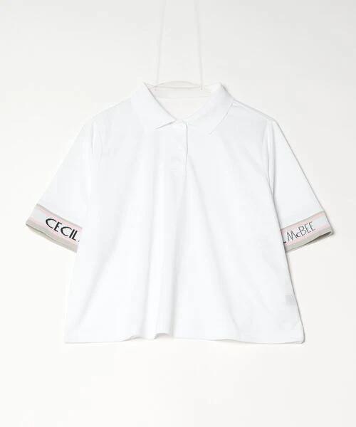 CECIL McBEE 女士高尔夫 袖口提花POLO领短袖 宽松落肩五分袖 商品图14