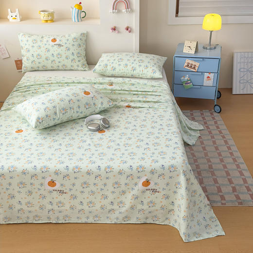 【品牌直发】加倍生活 全新升级原棉老粗布细纱工艺床单凉席三件套-花笺系列 7色可选yc0318020 商品图1