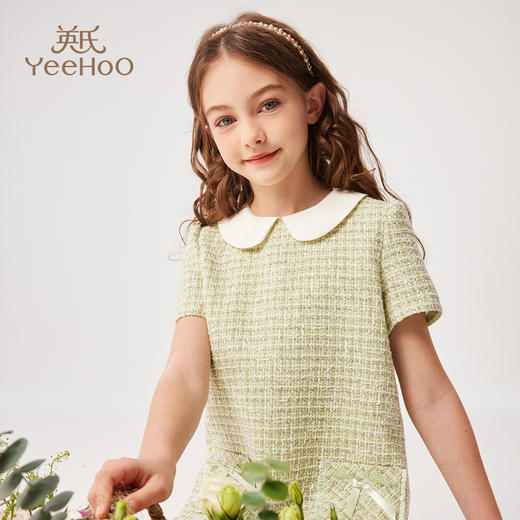 【英氏】【110-170】女童短袖小香风连衣裙 商品图4