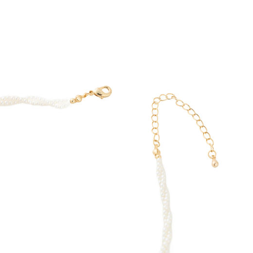 三彩2026新款贝壳圆牌郁金香吊坠项链双链复古小米珠轻奢镶锆法式 商品图4