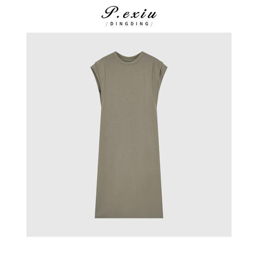 04-3潘依绣丁丁宠粉英伦风压褶袖长款连衣裙Q10991 商品图0