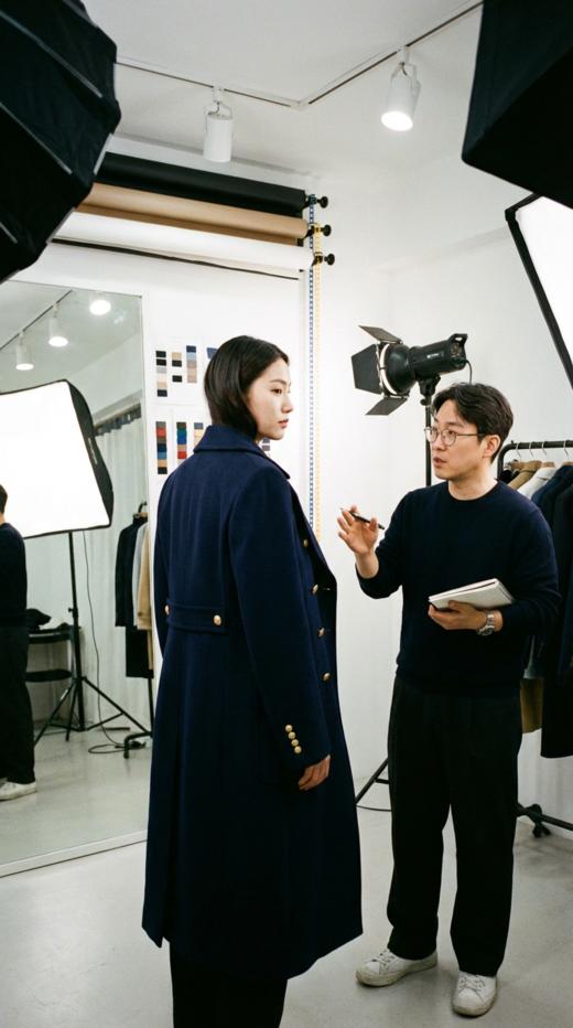 HN 双排扣异形搭片双面手工长款腰带大衣（附腰带） 商品图3