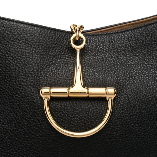 GUCCI 古驰 女士 Softbit 粒面皮革手提包 黑色 858297 AAEAO 1000 商品图2