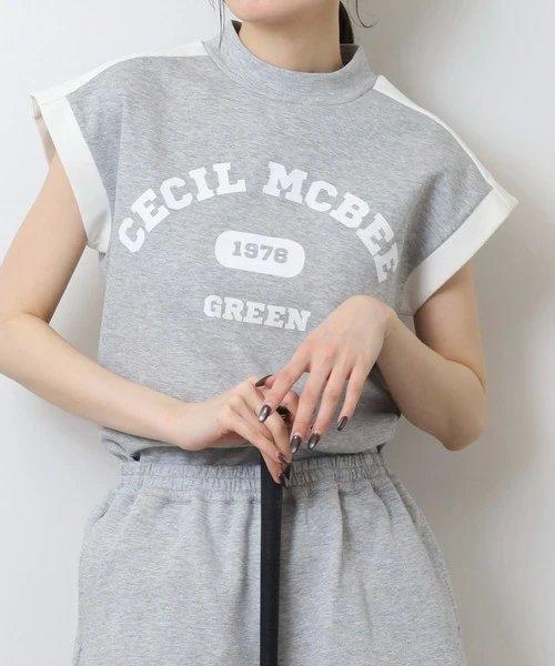 CECIL McBEE green 高尔夫女士 字母印花无袖卫衣短袖 运动背心 商品图0