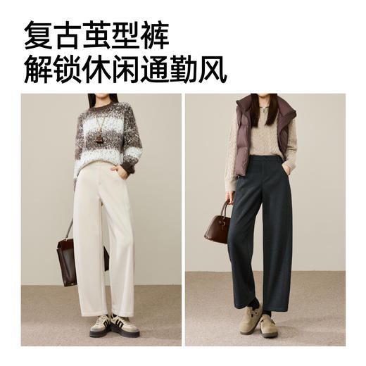 【特舒绒-茧型裤-小个子必入】逸阳冬季新款加绒高腰显瘦百搭宽松休闲哈伦裤8521 商品图5