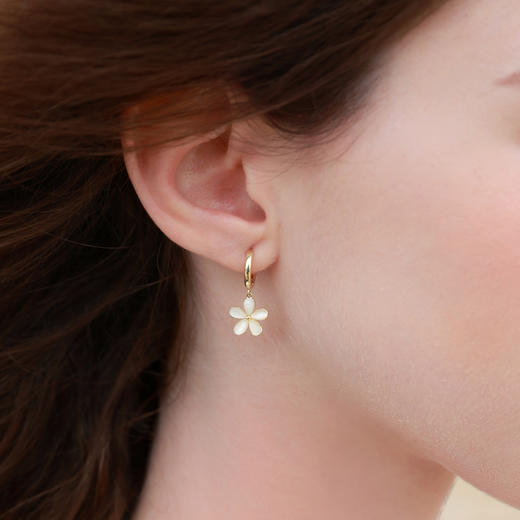 三彩2026新款小雏菊耳环立体花朵猫眼耳扣镀金耳饰小清新甜美 商品图2