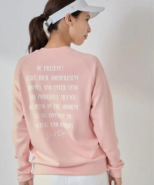 Jun & Rope  女士 秋季高尔夫 光滑弹力纸板针织圆领长袖卫衣 字母印花 商品图8