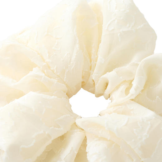 三彩2026新款立体剪花高弹发圈羽感蓬松发型氛围感法式简约奶白女 商品图3