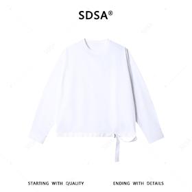 SDSA男装2026新款高贵轻奢韩版设计感纯色圆领长袖头像宽松百搭