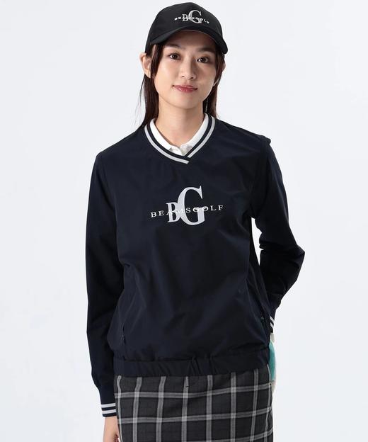 BEAMS高尔夫女士 防水弹性V领宽松长袖套头衫 商品图2