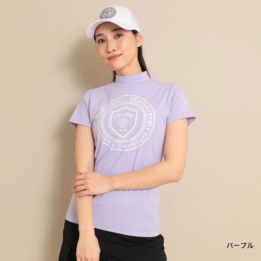 Callaway卡拉威高尔夫女装夏季 徽章印花半高领T恤短袖  时尚运动 商品图0