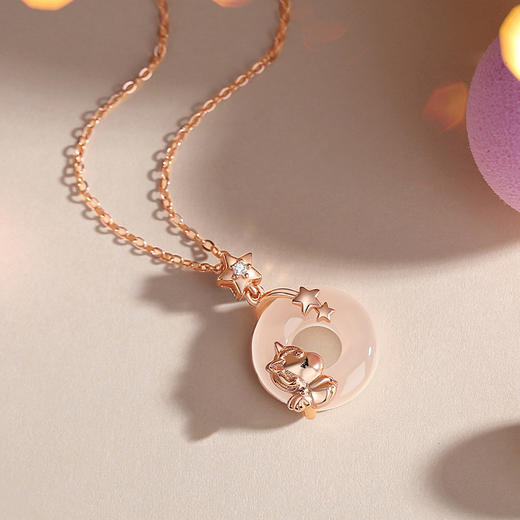 【平安福马】纯银平安扣玉髓独角兽项链【JHY-N002113M】 商品图3