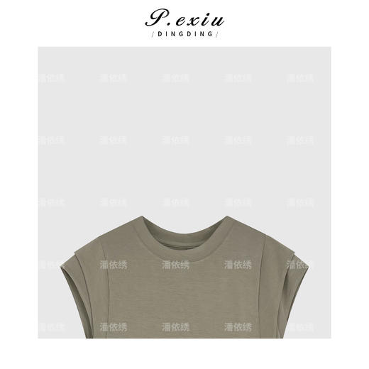 04-3潘依绣丁丁宠粉英伦风压褶袖长款连衣裙Q10991 商品图2