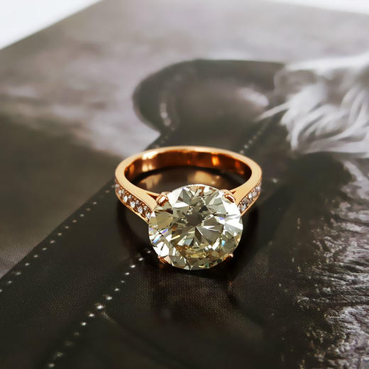 【天然正品】AU750玫瑰金经典简约四爪款5.02克拉钻石戒指14号（皆取最大值）260126JJ56 商品图4