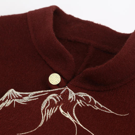 RE408斯尔丽26春季新款绵羊毛金丝刺绣款新中式韵味双面手工马夹 商品图5